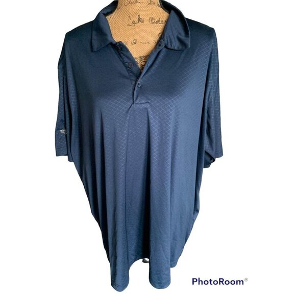 🍒 2/$20 🍒 Navy Blue Patterned Golf Shirt 2X Antigua - Picture 1 of 4